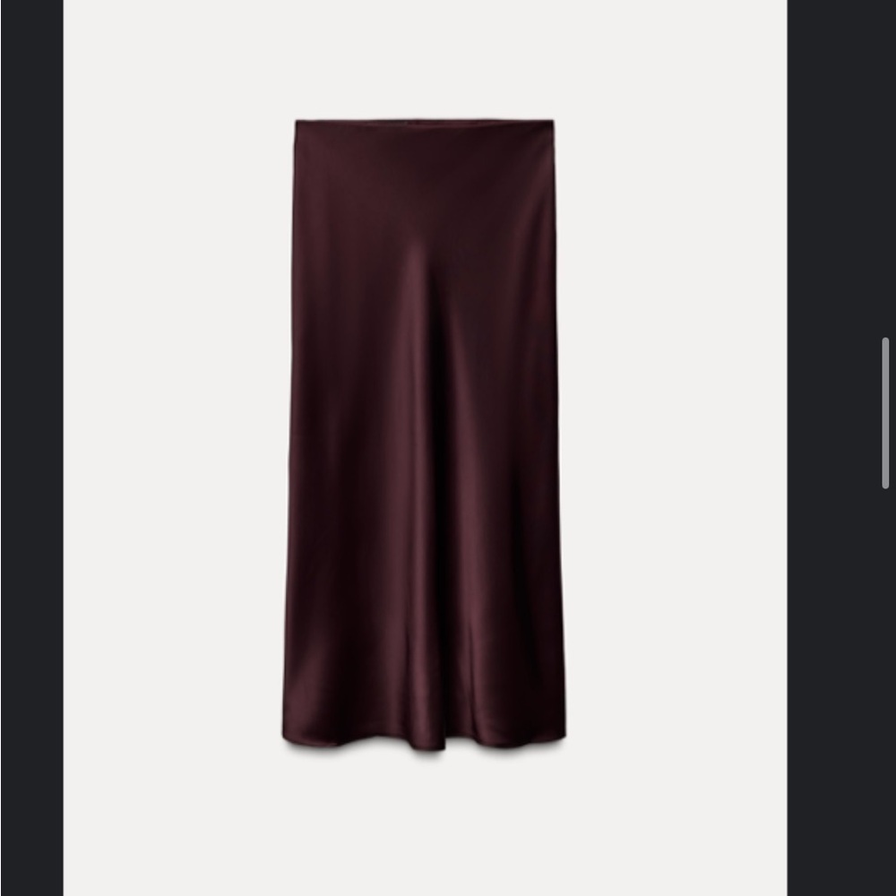 Elegant Burgundy Satin Skirt
